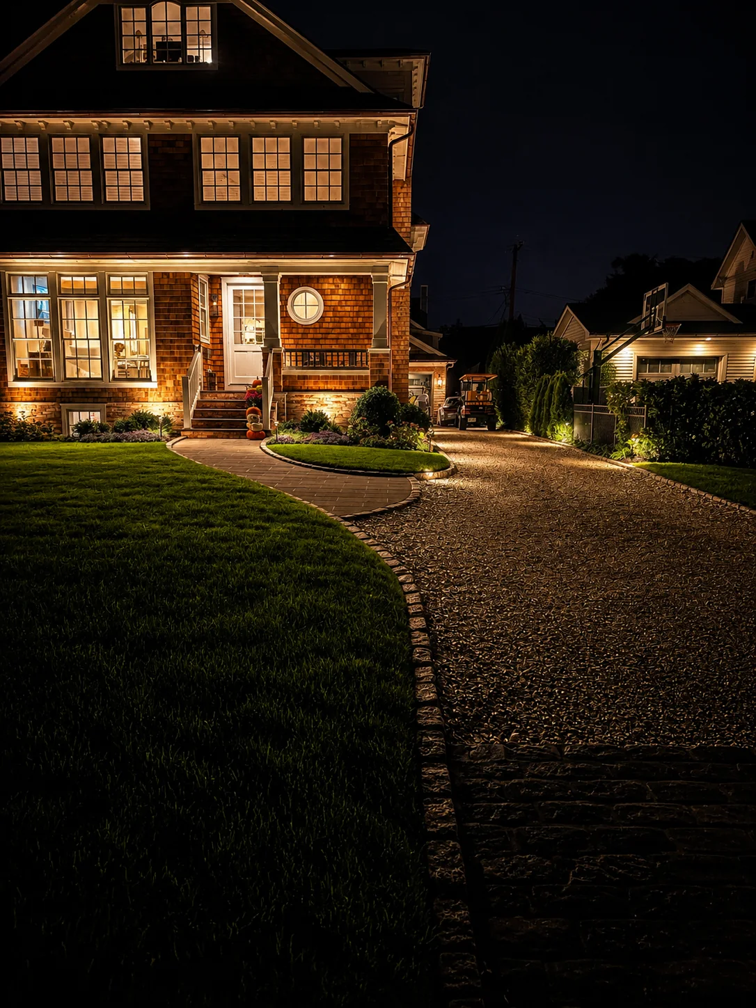 Residential driveway and landscape lighting